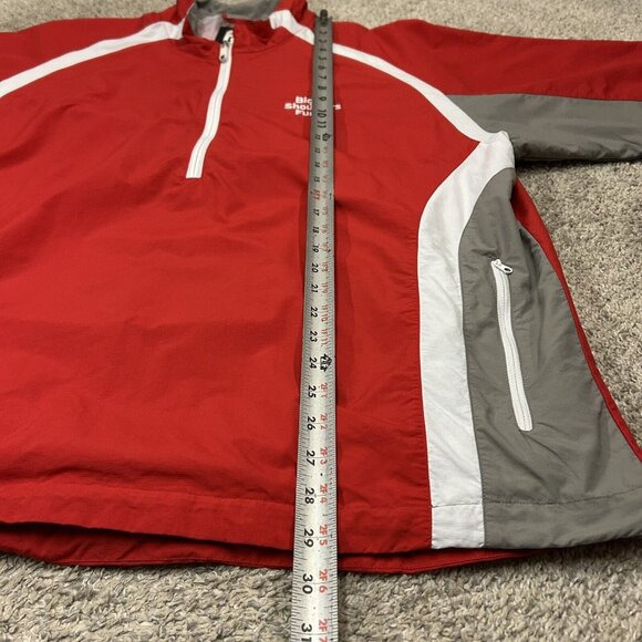 Footjoy Men's Large Short Sleeve 1/2 Zip Golf Windbreaker Jacket Red White - Picture 8 of 11